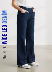 Wide Leg Denim Lacivert