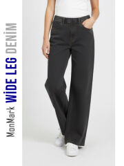 Wide Leg Denim Gri