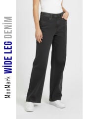 Wide Leg Denim Gri