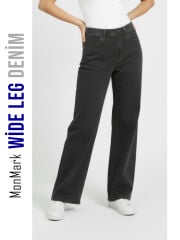 Wide Leg Denim Gri