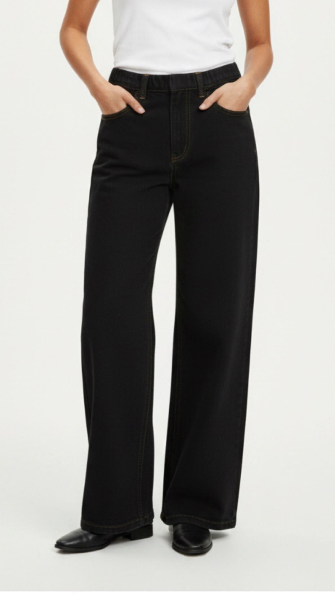 Wide Leg Denim Siyah