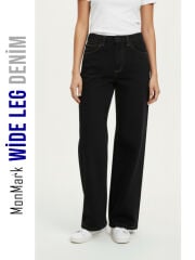 Wide Leg Denim Siyah