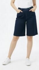 Bermuda Wide Denim Lacivert