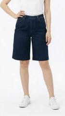 Bermuda Wide Denim Lacivert