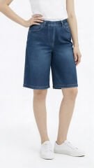 Bermuda Wide Denim Mavi