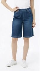 Bermuda Wide Denim Mavi