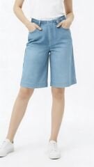 Bermuda Wide Denim Açık Mavi