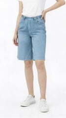 Bermuda Wide Denim Açık Mavi