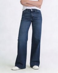 Wide Leg Jean Kemerli Mavi