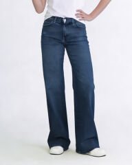 Wide Leg Jean Kemerli Mavi