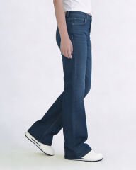 Wide Leg Jean Kemerli Mavi