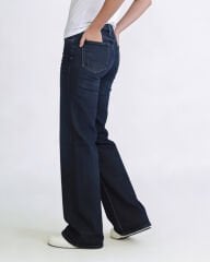 Wide Leg Jean Kemerli Lacivert