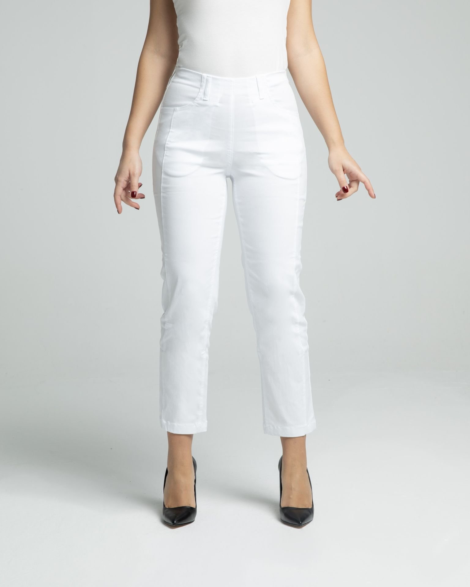 Mony Cropped Viskon Beyaz